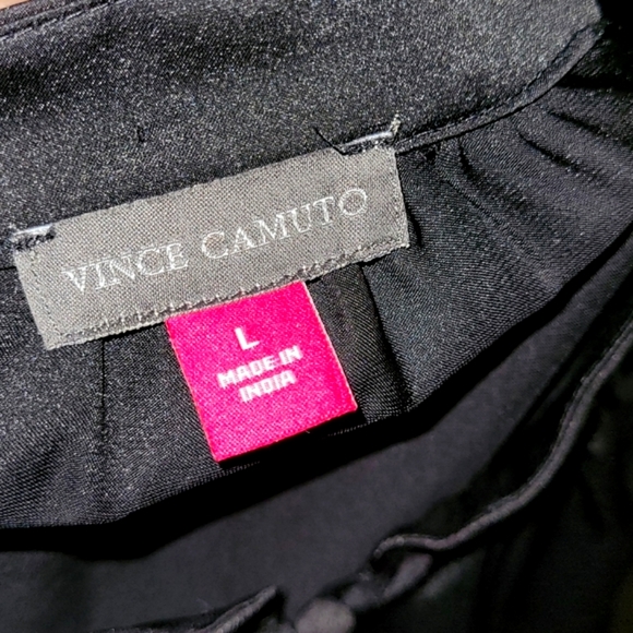 🖤VINCE CAMUTO SILKY LONG SLEEVE BLACK BLOUSE, SIZE LARGE - Picture 9 of 10